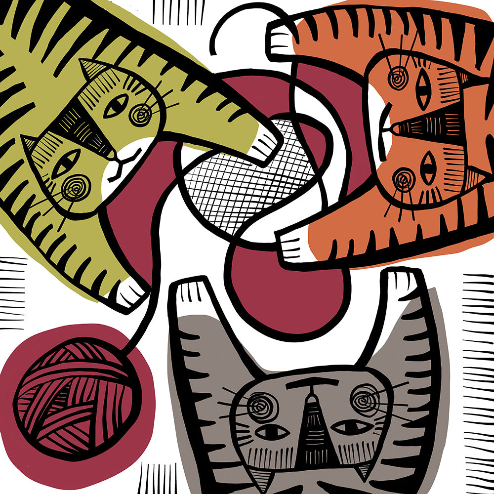 Three Playful Cats