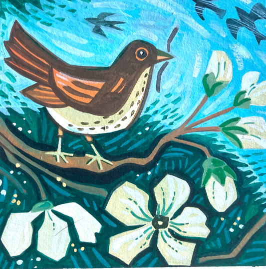 Gathering twigs - original painting